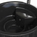 Close-up of black SaunaLife S6 hot tub interior seat and drain