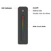 SaunaLife X7MOOD RGB remote diagram labeling on/off, dimming and touch slide