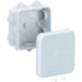 White weatherproof junction box with snap-on lid for the SaunaLumin Ambiance wiring