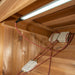 SaunaLumin Ambiance LED strip wired to its driver and junction box during installation