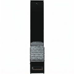 Saunum Air 5 black electric sauna heater with full climate equalizer column, front view