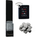 Saunum Air package showing black heater, WiFi touchscreen controller and sauna stones