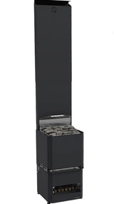 Saunum Air L 10 black heater tower with climate equalizer and stone basket