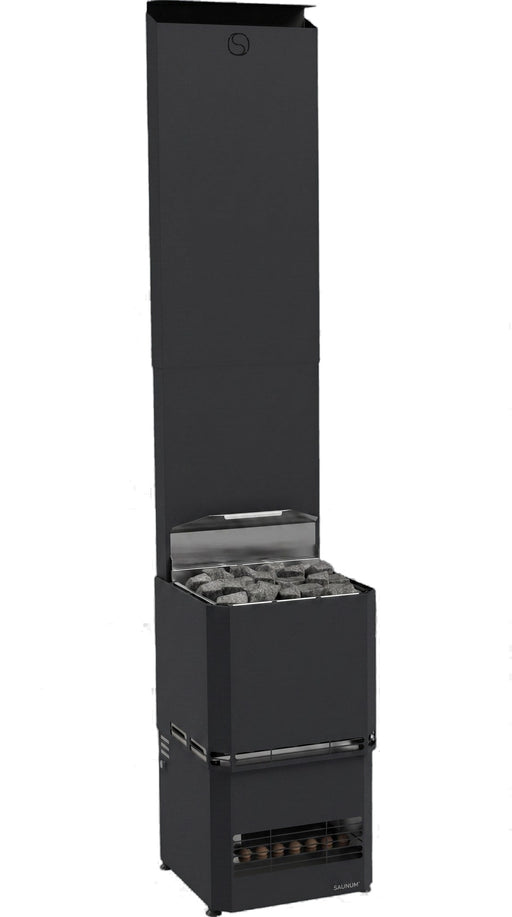 Saunum Air L 13 electric sauna heater with full climate equalizer column on a white background