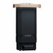 Saunum Air Perfect heater with wood top cap and stones above the unit
