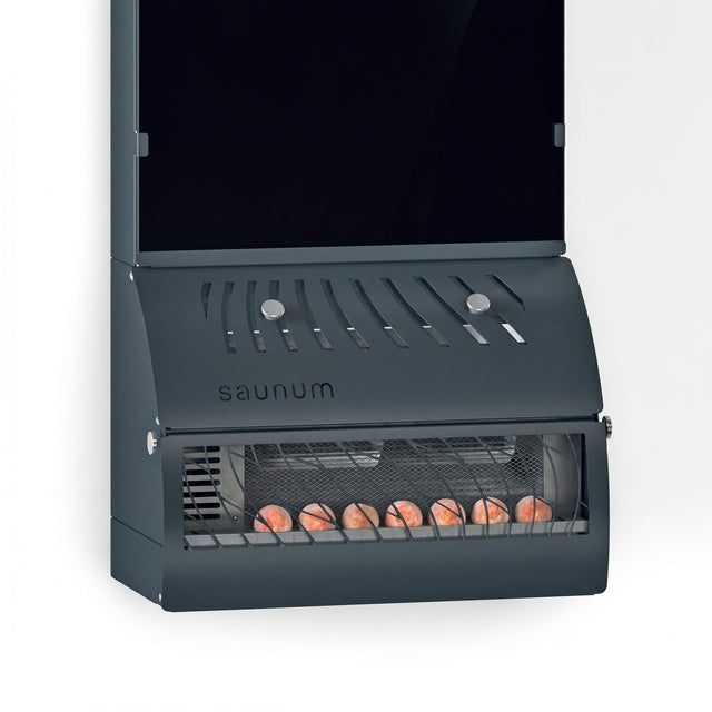 Saunum AirSolo 70 lower vent and heated stone base detail