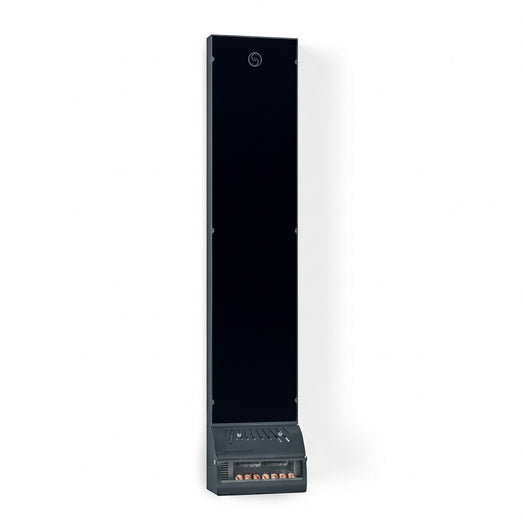 Saunum AirSolo 80 tall wall unit shown at an angle with base controls