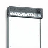 Angled view of the Saunum AirSolo Wall top vent grille and frame