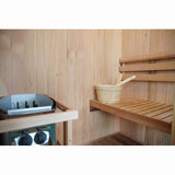 SunRay Aston 200TN cedar interior with bench, heater and water bucket
