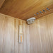 SunRay Aston 200TN corner light and wall thermometer in cedar interior