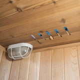 SunRay Aston 200TN ceiling light beside row of cedar towel hooks