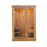 SunRay Aston 200TN cedar indoor sauna front view with glass door