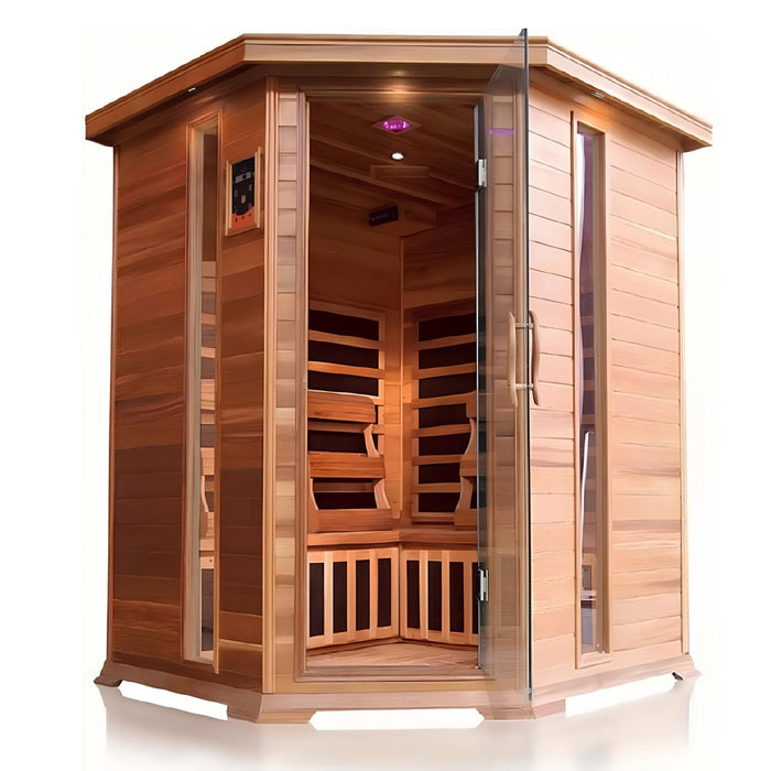 Sunray Bristol Bay 4 - Person Indoor Infrared Corner Sauna HL400KC - Topture