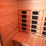 Interior of Sunray Burlington 200D3 showing carbon infrared heater panels