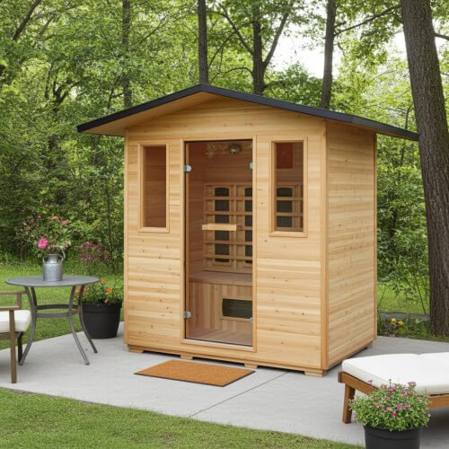 Sunray Cayenne 4 - Person Infrared Outdoor Sauna 400D3 - Topture