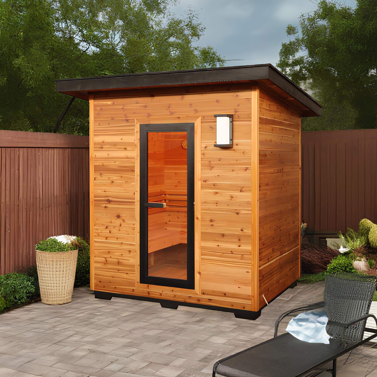 SunRay Denali 4 - Person Traditional Outdoor Sauna 400D5 - Topture