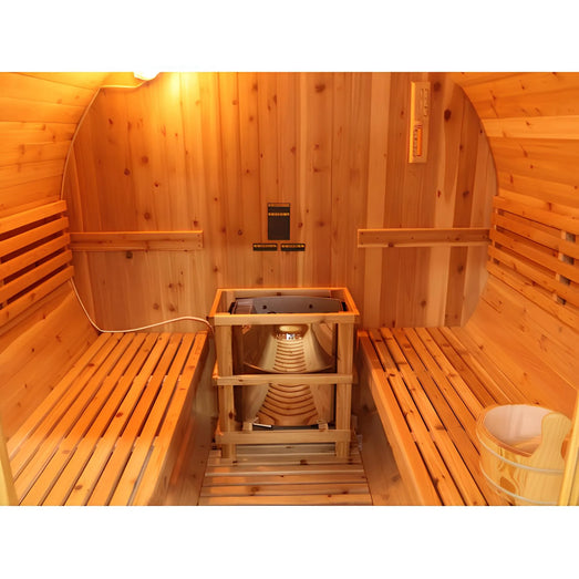 Sunray Galley 400SH | 4 - Person Traditional Barrel Sauna - Topture
