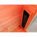 SunRay Grandby 300D3 cedar interior corner with infrared heater