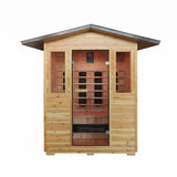 SunRay Grandby 300D3 outdoor infrared sauna straight front elevation