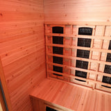 SunRay Grandby 300D3 interior showing carbon infrared heater panels