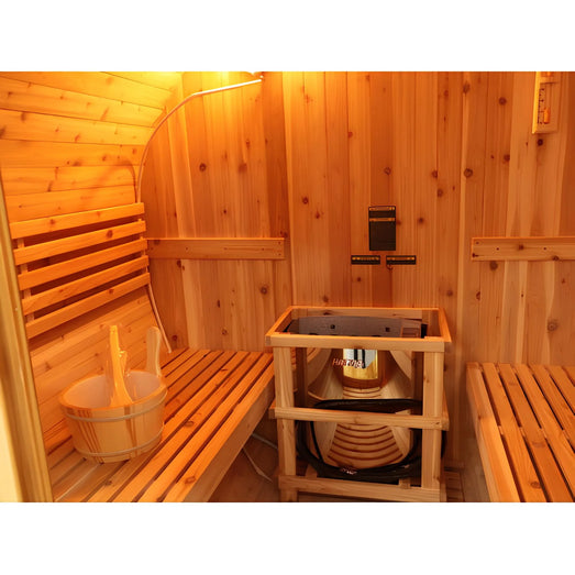 Sunray Oasis 300SC | 2 - 4 - Person Traditional Canopy Barrel Sauna - Topture