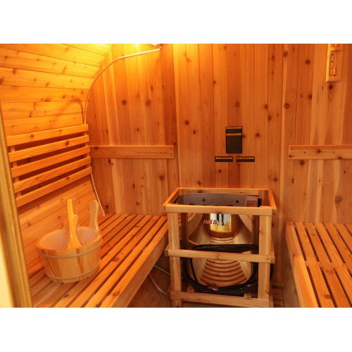 Sunray Oasis 300SC | 2 - 4 - Person Traditional Canopy Barrel Sauna - Topture