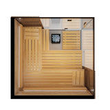 ThermaSol Aalto indoor sauna bench construction and backrest detail