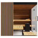 ThermaSol Aalto indoor sauna glass front with black door handle
