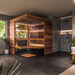 ThermaSol Astra indoor sauna installed in a modern bathroom with planting