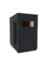 ThermaSol Nordic Misty changing room module in black Thermo-Aspen cladding