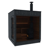 ThermaSol Nordic Misty Medium Sauna Cabin — Wood-Burning, door Left