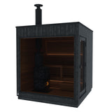 ThermaSol Nordic Misty Medium Sauna Cabin — Wood-Burning, door Right