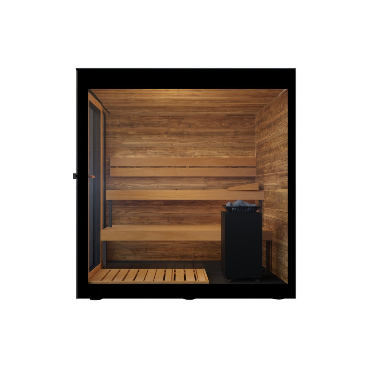ThermaSol Vera Outdoor Sauna Cabin — door on left
