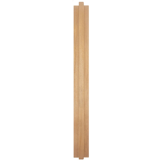 Thermo-Aspen 1x2 T-Molding piece from above, showing the face grain and the center rib running its full length