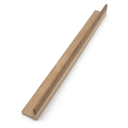 Thermo-Aspen 2x2 Outside Corner Trim piece lying diagonally, showing the light brown L-shaped length
