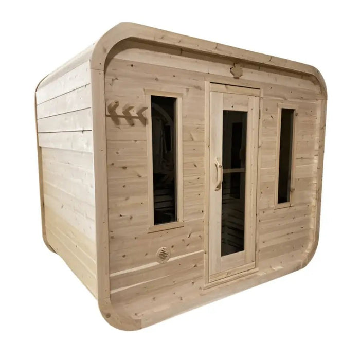 True North 5 Person Outdoor Quattro Cedar Cabin Sauna - Topture