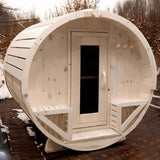 True North Sauna 4 - 6 Person 8' Long Barrel Sauna - Topture