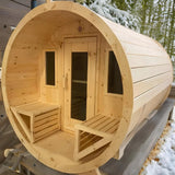 True North Sauna 4 - 6 Person 8' Long Barrel Sauna - Topture