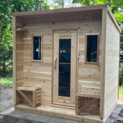 True North Sauna 5 Person Outdoor Traditional Cabin Sauna - Topture