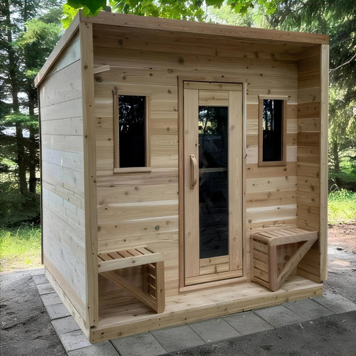 True North Sauna 5 Person Outdoor Traditional Cabin Sauna - Topture