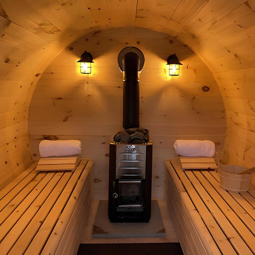 True North Sauna 8 Person 10' Long Barrel Sauna - Topture