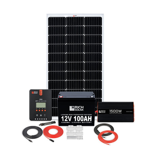 100W RV 12V Kit With 1500W 12V Pure Sine Wave Inverter + 100AH LiFePO4 Battery Test - Topture