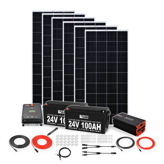 1200 Watt 24v Complete Solar Kit - Topture