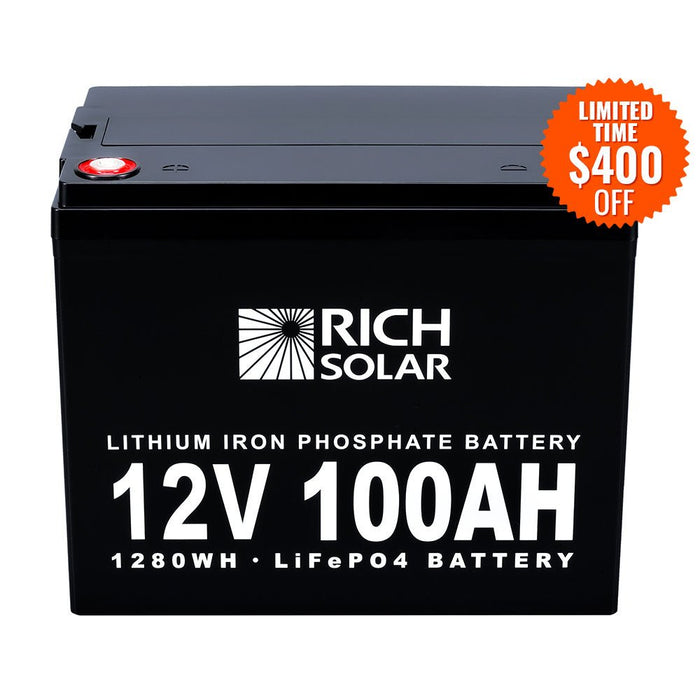 12V 100Ah LiFePO4 Lithium Iron Phosphate Battery - Topture