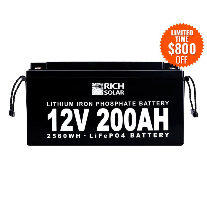 12V 200Ah LiFePO4 Lithium Iron Phosphate Battery - Topture