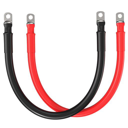 2 Gauge (AWG) Black and Red Pure Copper Inverter Battery Cables | Pick Length and Lugs - Topture
