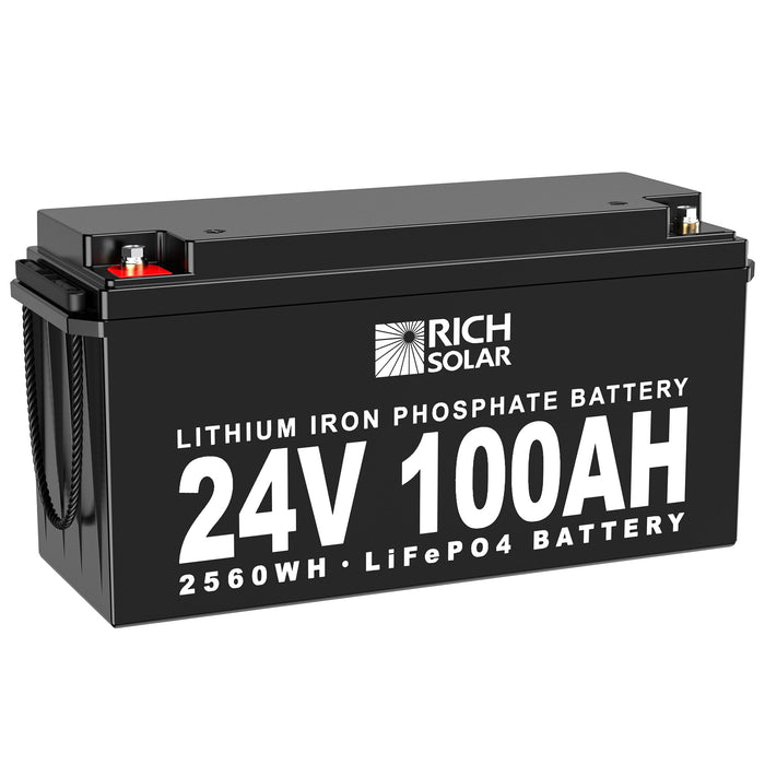 24V 100Ah LiFePO4 Lithium Iron Phosphate Battery - Topture