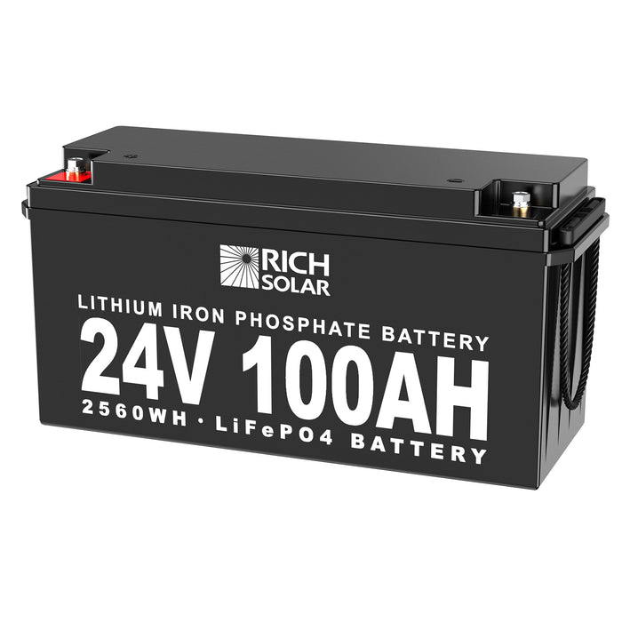 24V 100Ah LiFePO4 Lithium Iron Phosphate Battery - Topture