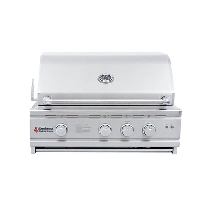 Renaissance Cooking Systems 30" Cutlass Pro Built-In Grill with Rear Burner and LED Lights RON30A Gas Grills Topture