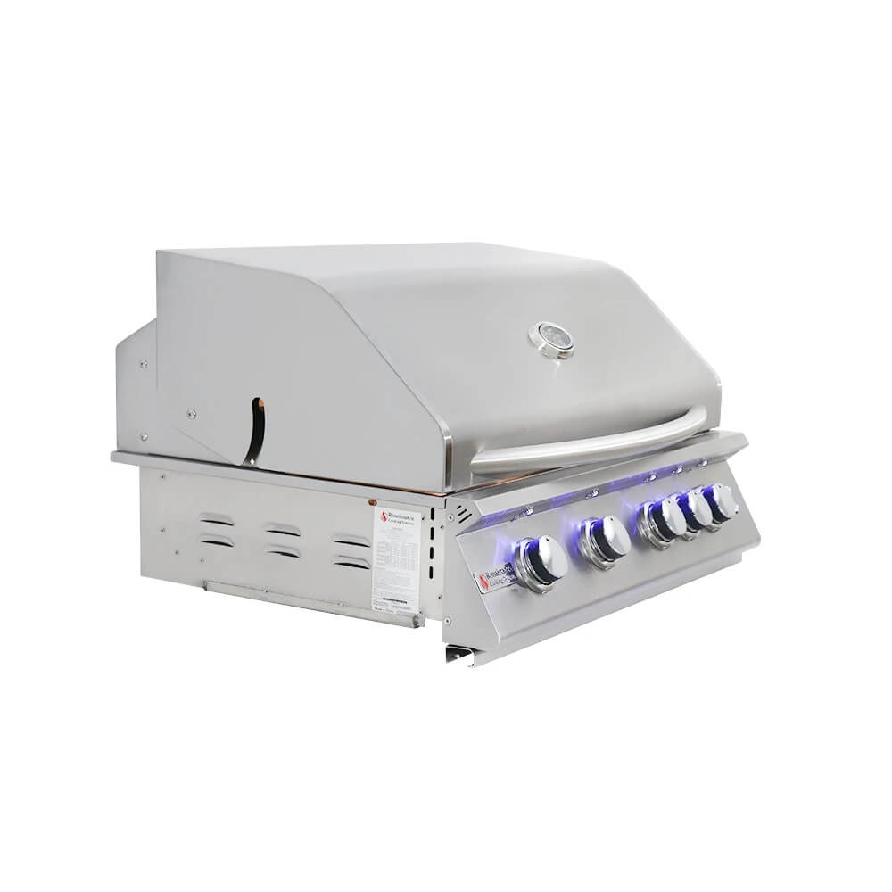 Renaissance Cooking Systems 32" Premier Built-In Grill w/ LED Lights and Back Burner RJC32AL Gas Grills Topture